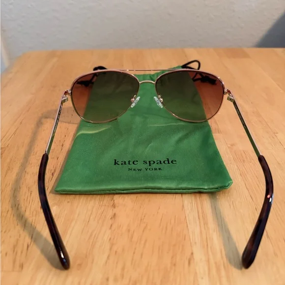 Kate Spade Emmaline Rose Gold Aviator Sunglasses - Picture 2 of 3
